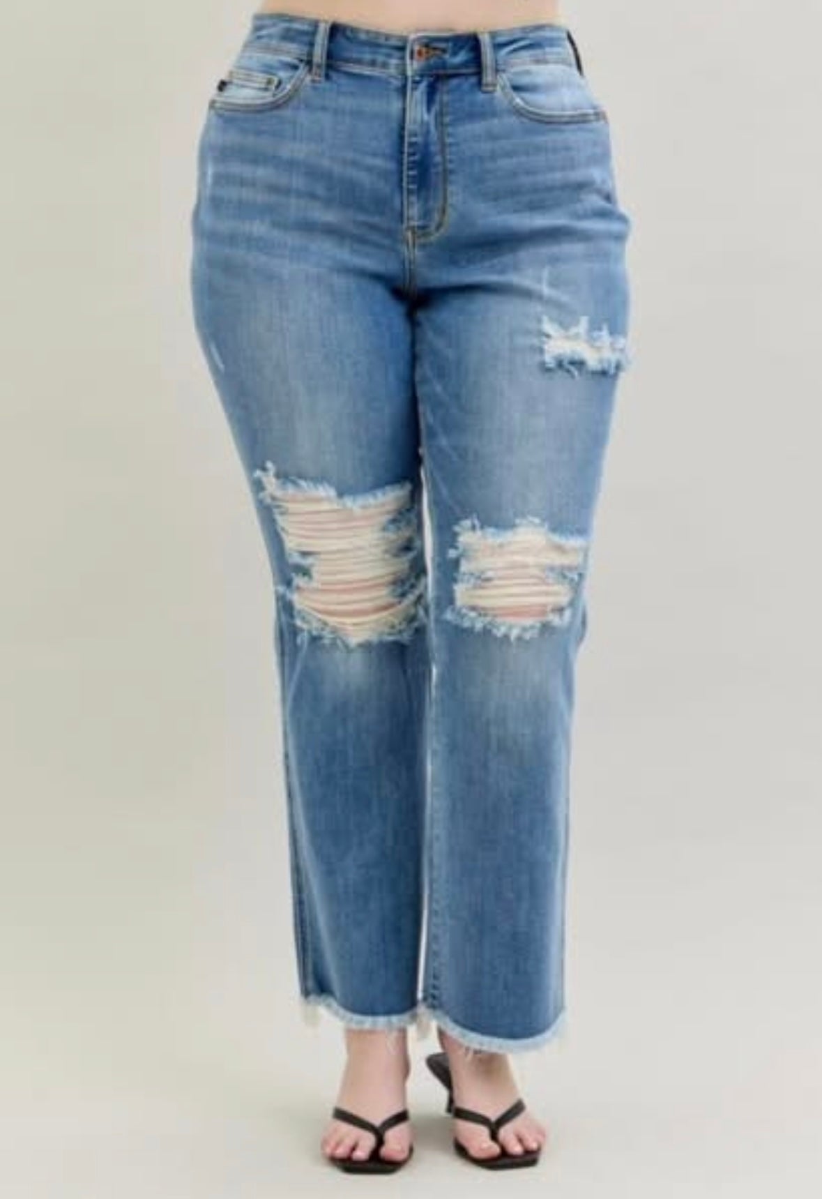 Judy Blue plus size destroy fray hem bootcut